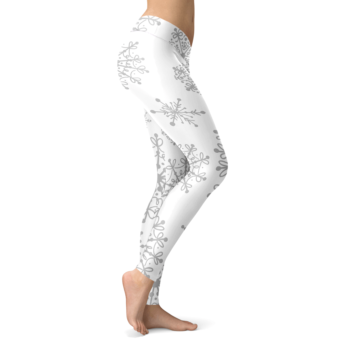 White and Gray Snow Leggings - Powderaddicts