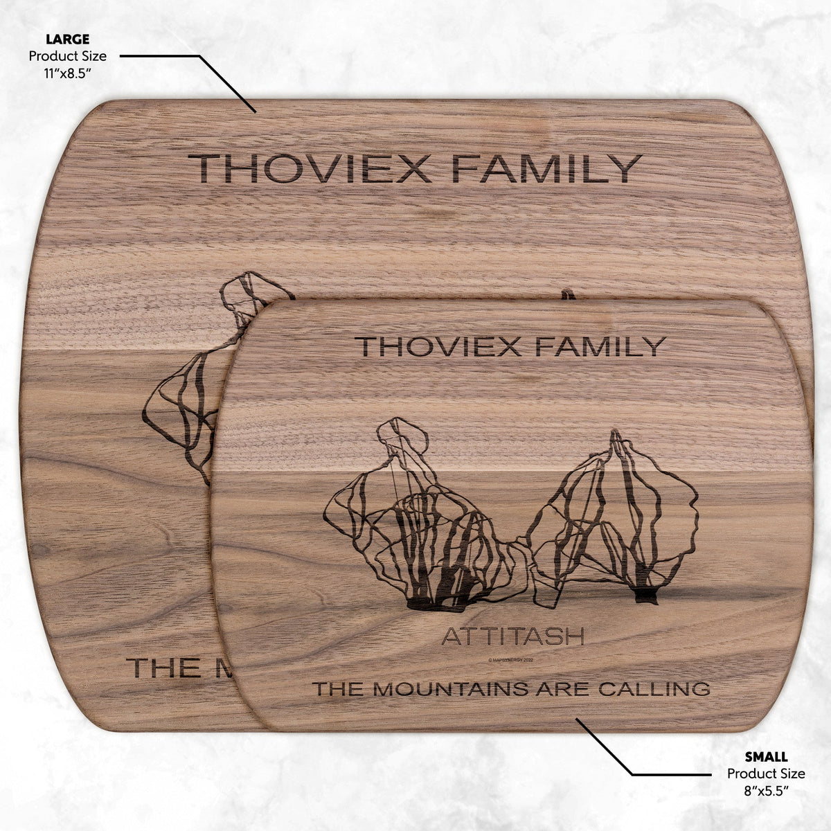 PERSONALIZED Attitash , New Hampshire SKI TRAIL MAP CUTTING BOARD