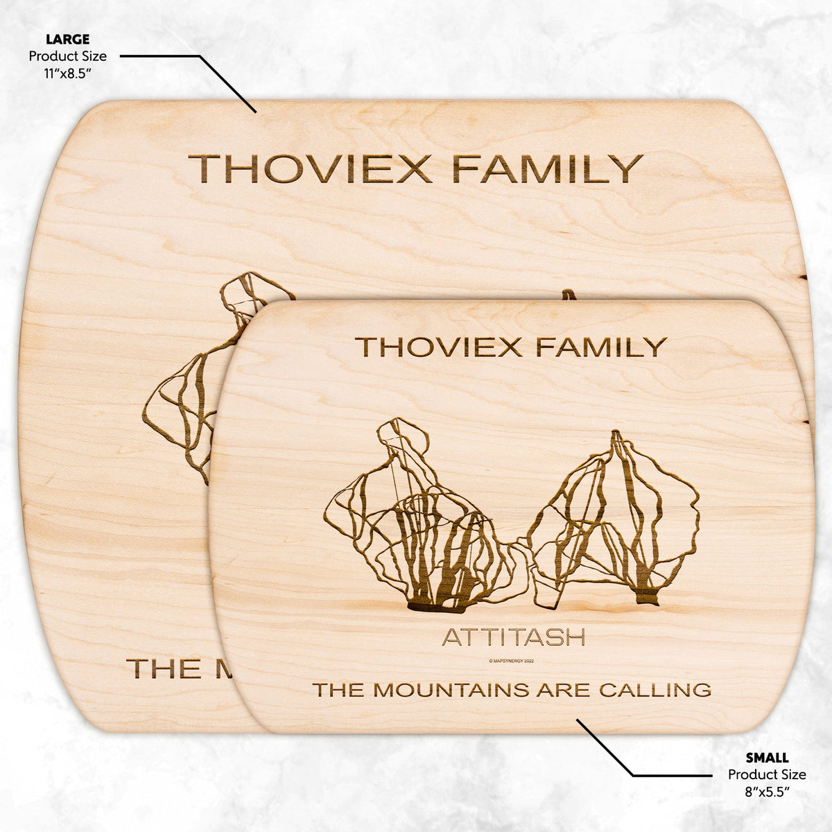 PERSONALIZED Attitash , New Hampshire SKI TRAIL MAP CUTTING BOARD