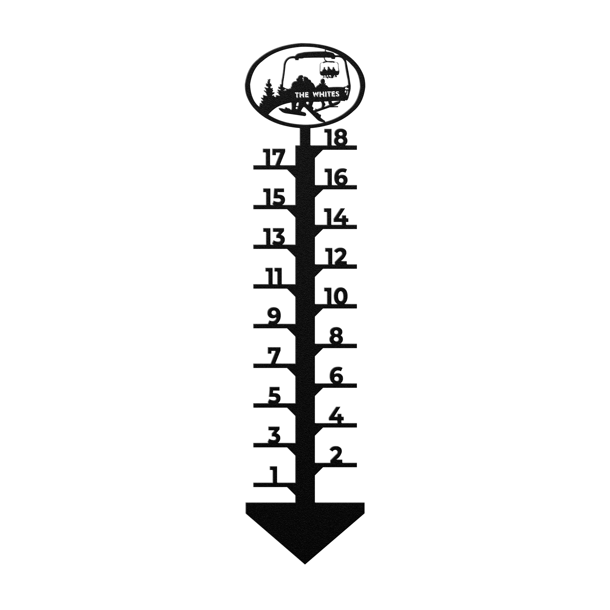 PERSONALIZED CHAIRLIFT SNOW GAUGE- 2 SNOWBOARDING PARENTS, 1 SNOWBOARDING CHILD- MADE IN THE USA 🇺🇸