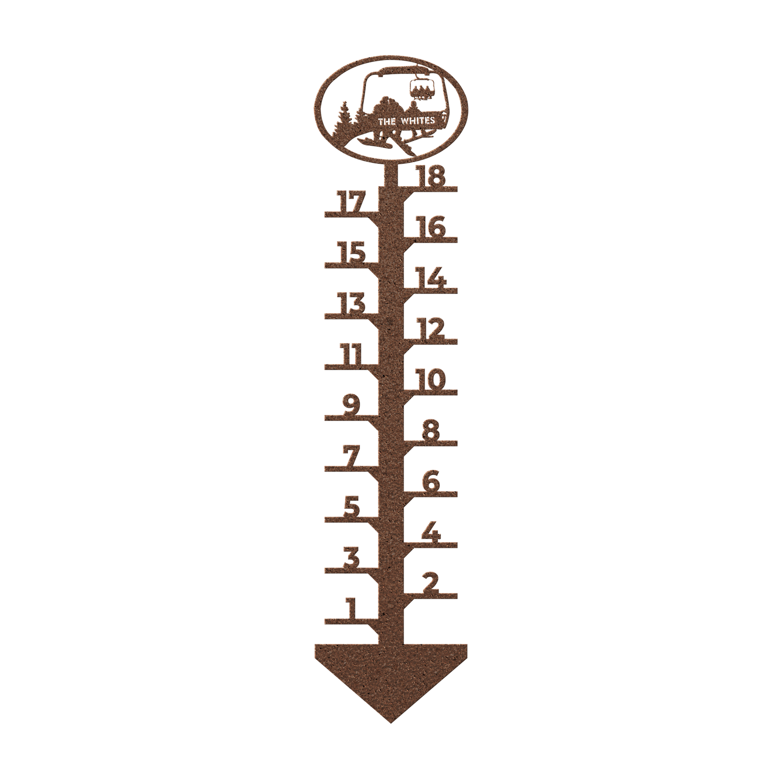 PERSONALIZED Chairlift Snow Gauge - Snowboarding Couple, 1 Snowboarding Children- Made in the USA