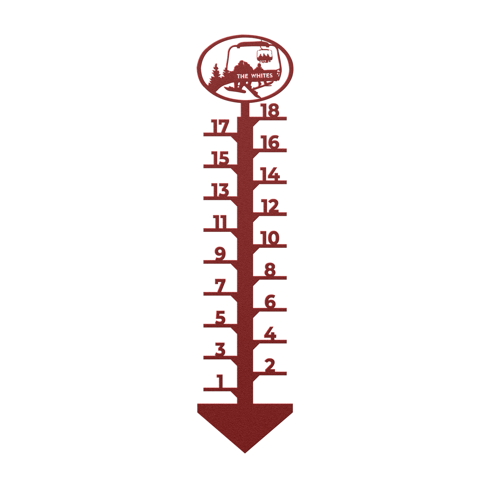 PERSONALIZED Chairlift Snow Gauge - Snowboarding Couple, 1 Snowboarding Children- Made in the USA