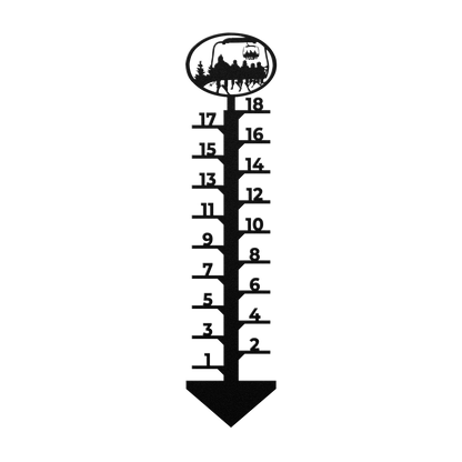 PERSONALIZED Chairlift Snow Gauge -  Skiing Mom And 4 Skiing Children - Made in the USA