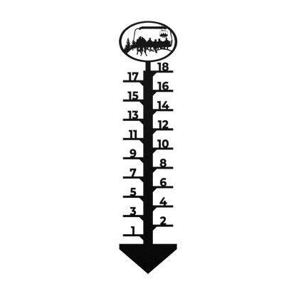 PERSONALIZED Chairlift Snow Gauge -  Skiing Couple, 4 Skiing Children - Made in the USA