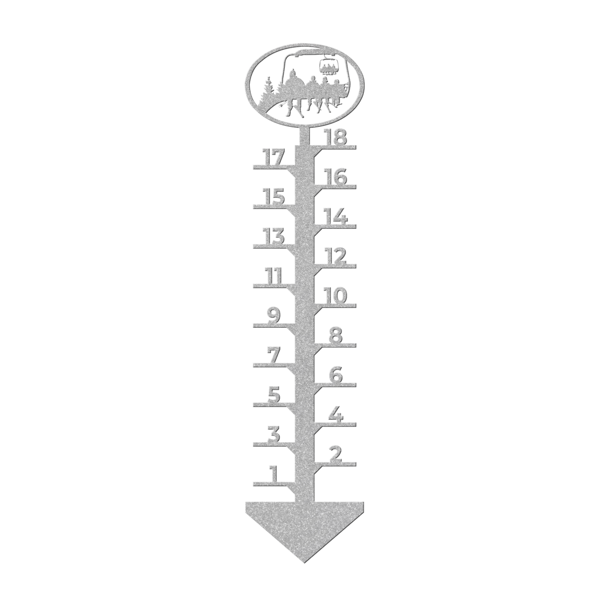 PERSONALIZED Chairlift Snow Gauge -  Skiing Mom And 3 Skiing Children - Made in the USA