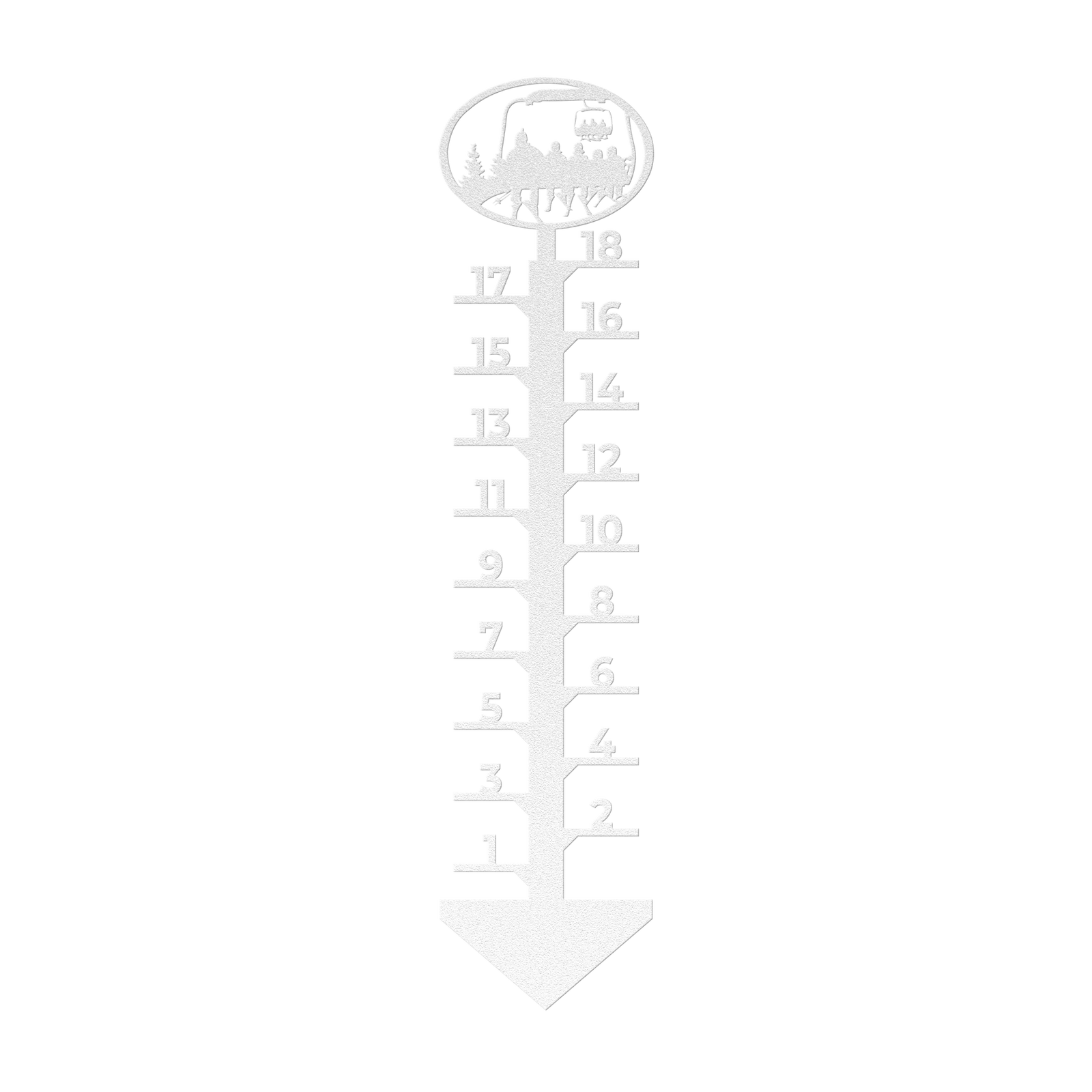 PERSONALIZED Chairlift Snow Gauge -  Skiing Mom And 4 Skiing Children - Made in the USA