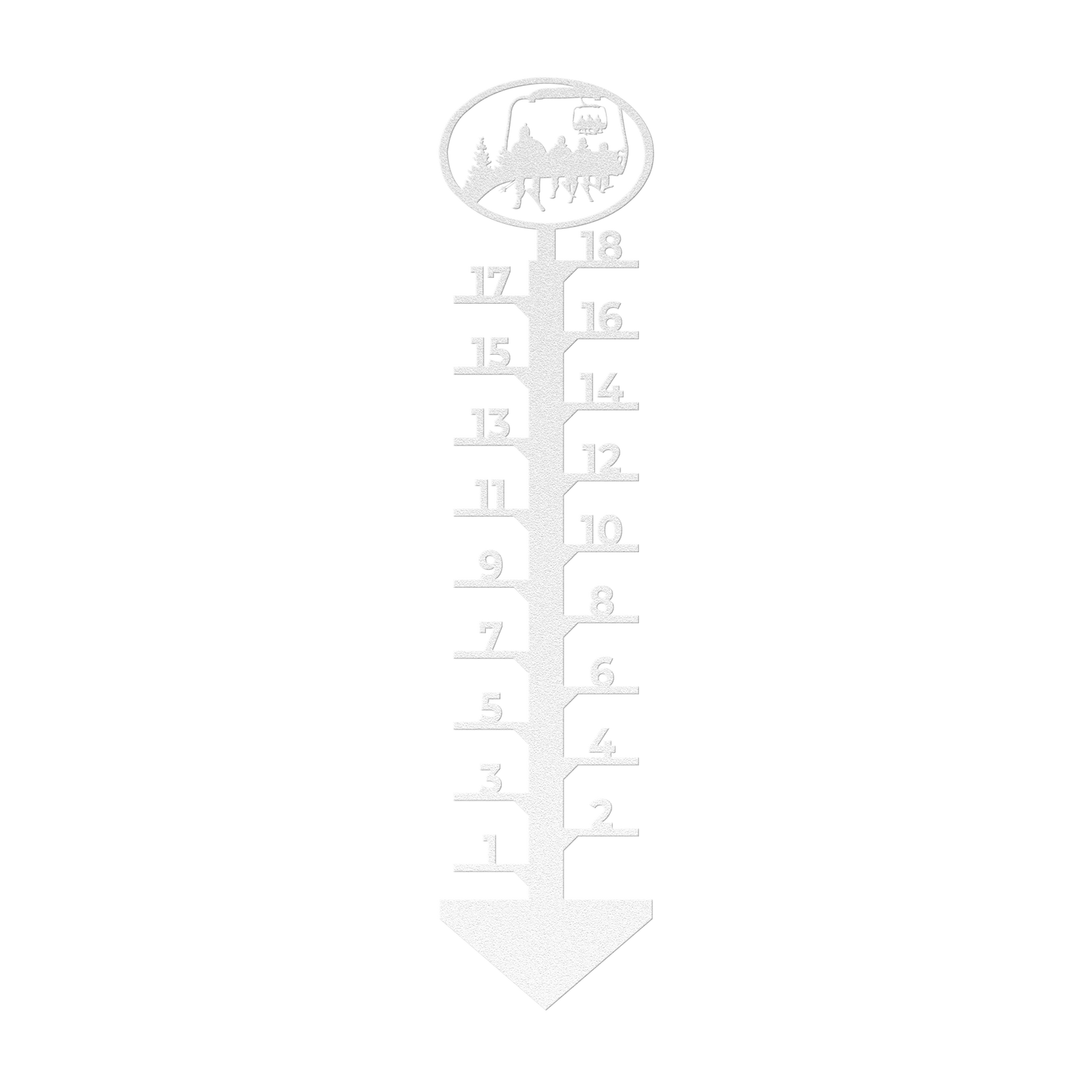 PERSONALIZED Chairlift Snow Gauge -  Skiing Mom And 3 Skiing Children - Made in the USA