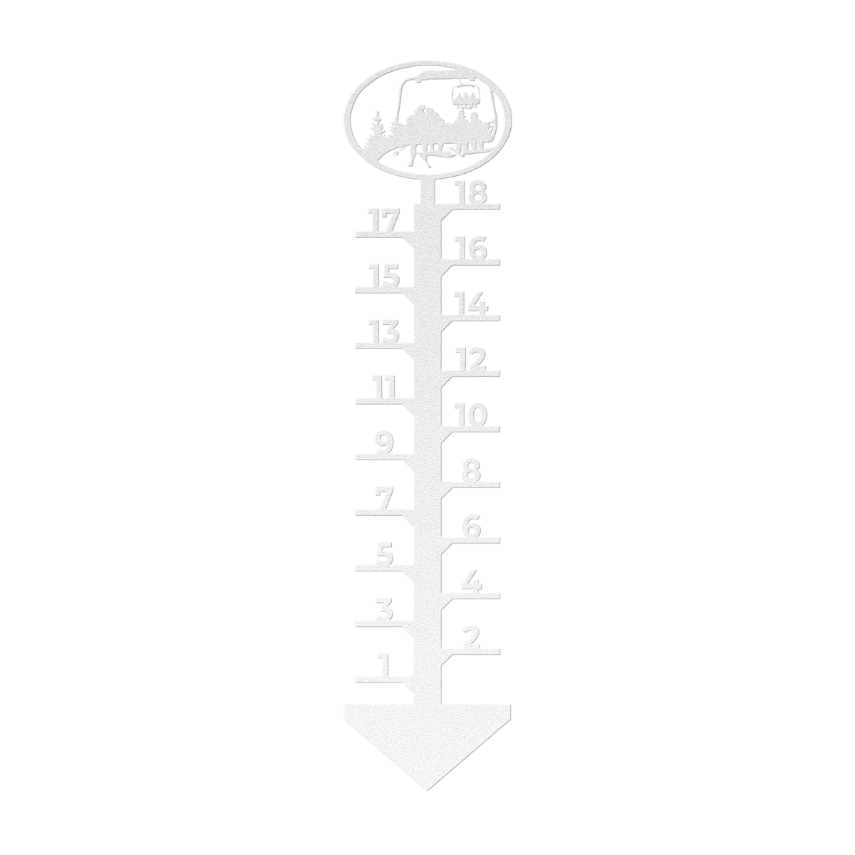 PERSONALIZED Chairlift Snow Gauge -  Skiing Dad, Snowboarding Mom And 2 Snowboarding Children- Made in the USA