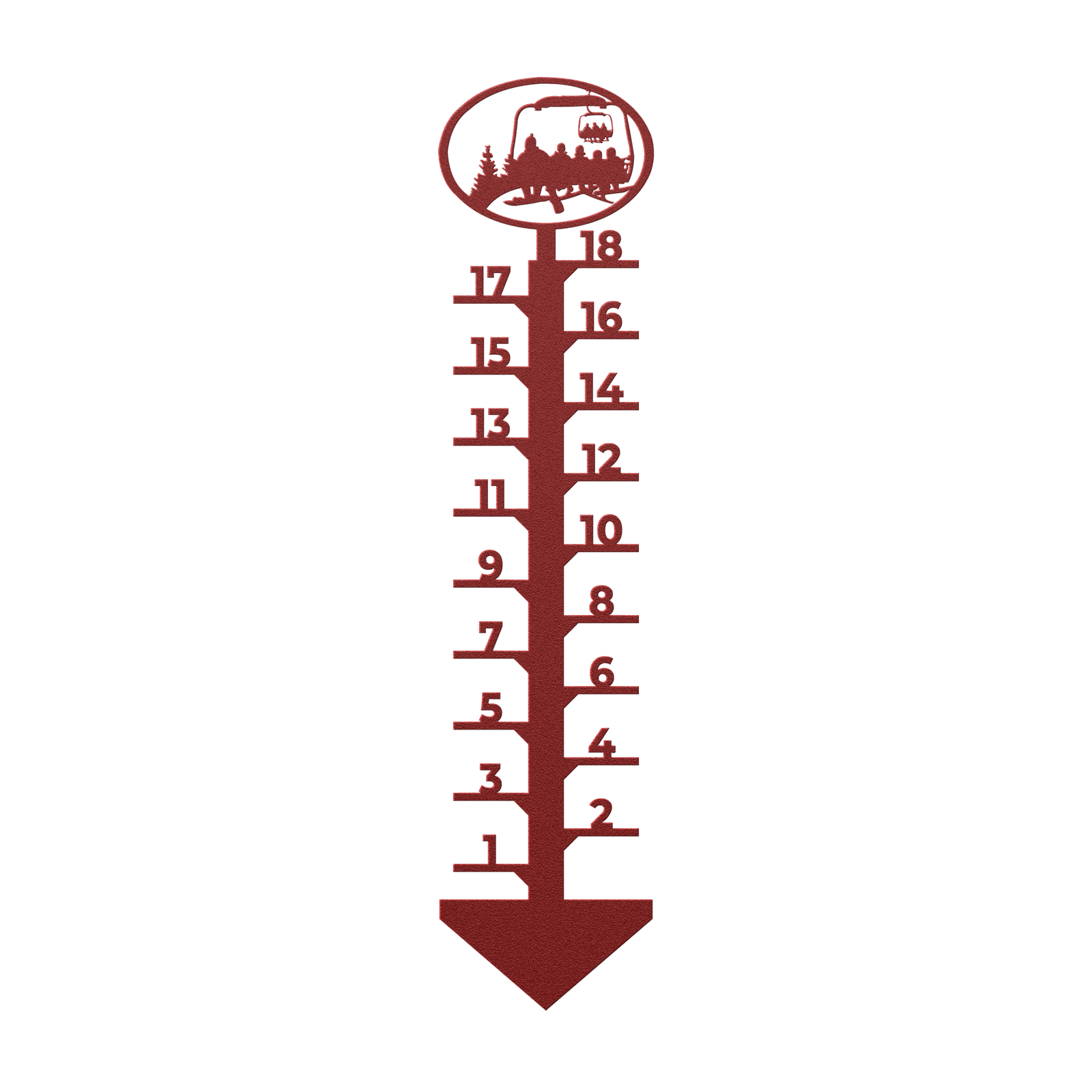 PERSONALIZED Chairlift Snow Gauge -  Snowboarding Mom And 4 Snowboarding Children - Made in the USA