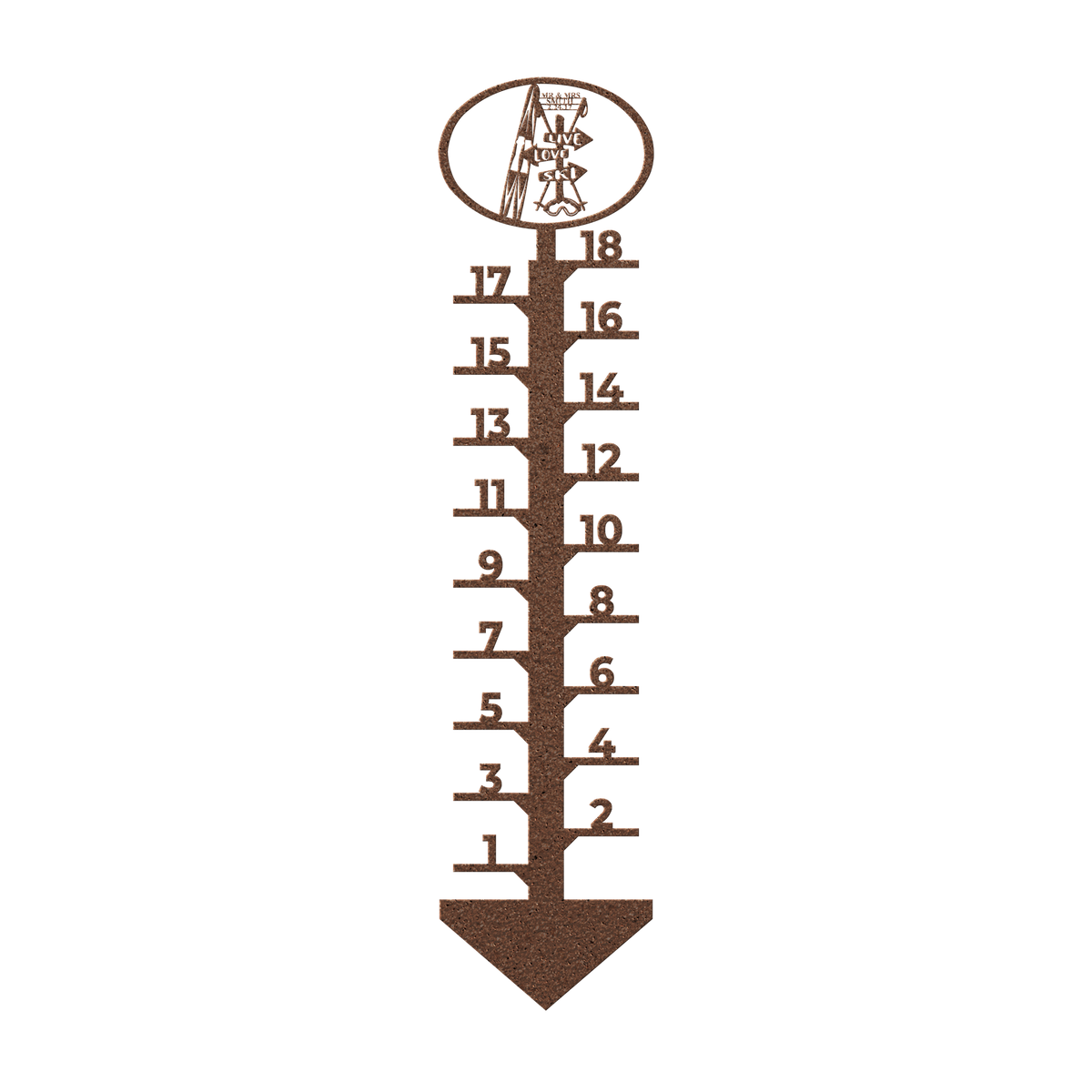 PERSONALIZED Chairlift Snow Gauge Live Love Ski - Made in the USA