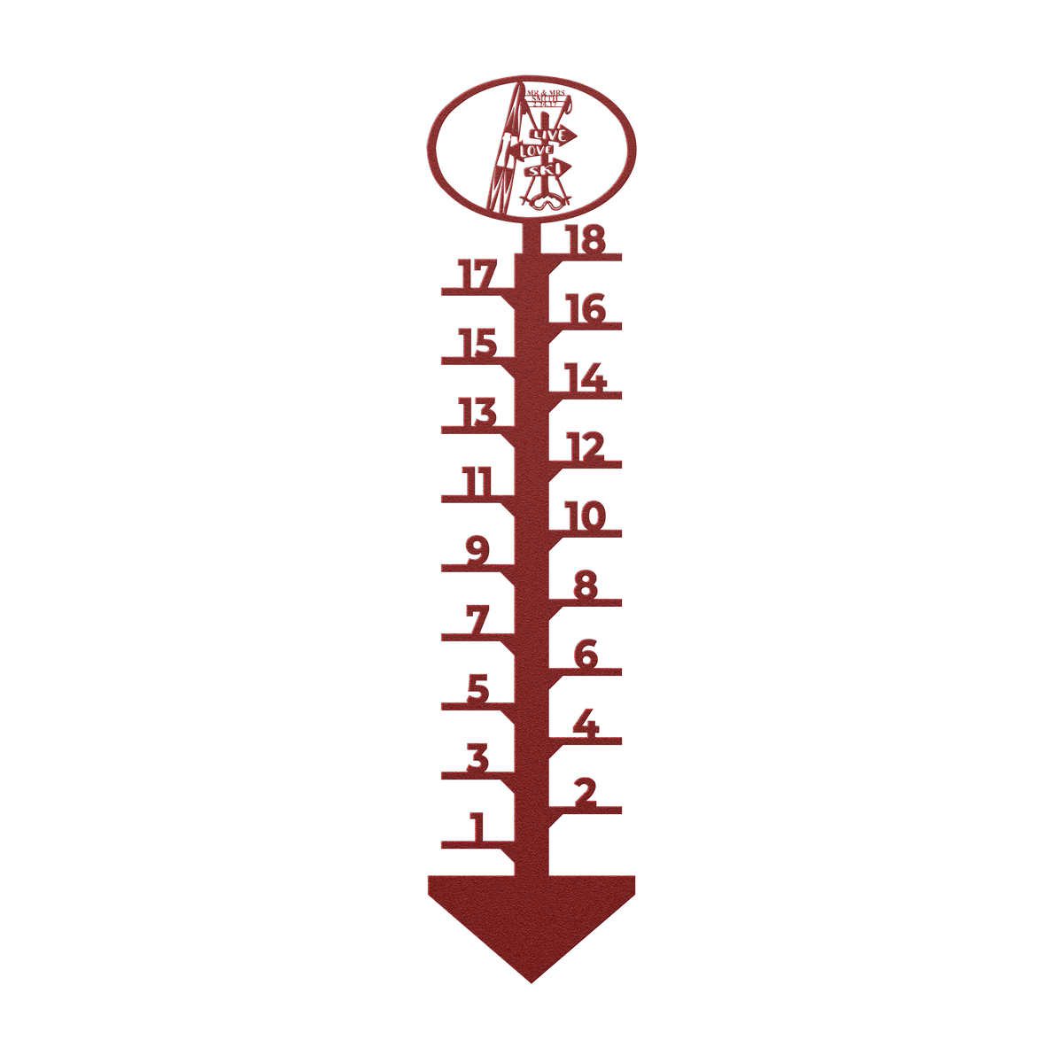 PERSONALIZED Chairlift Snow Gauge Live Love Ski - Made in the USA