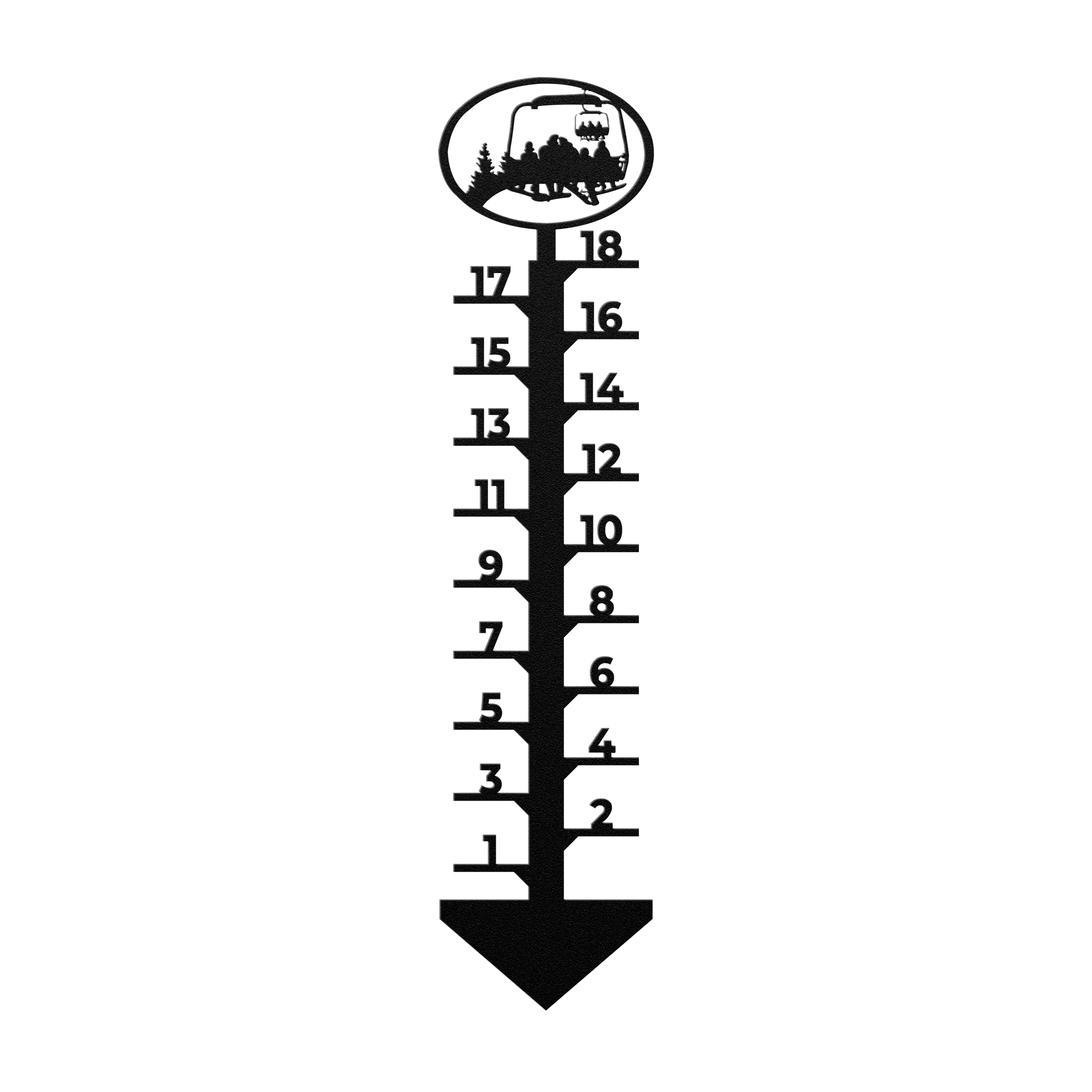 PERSONALIZED Chairlift Snowboard Couple Snow Gauge -3 Snowboarding Children-Made in the USA