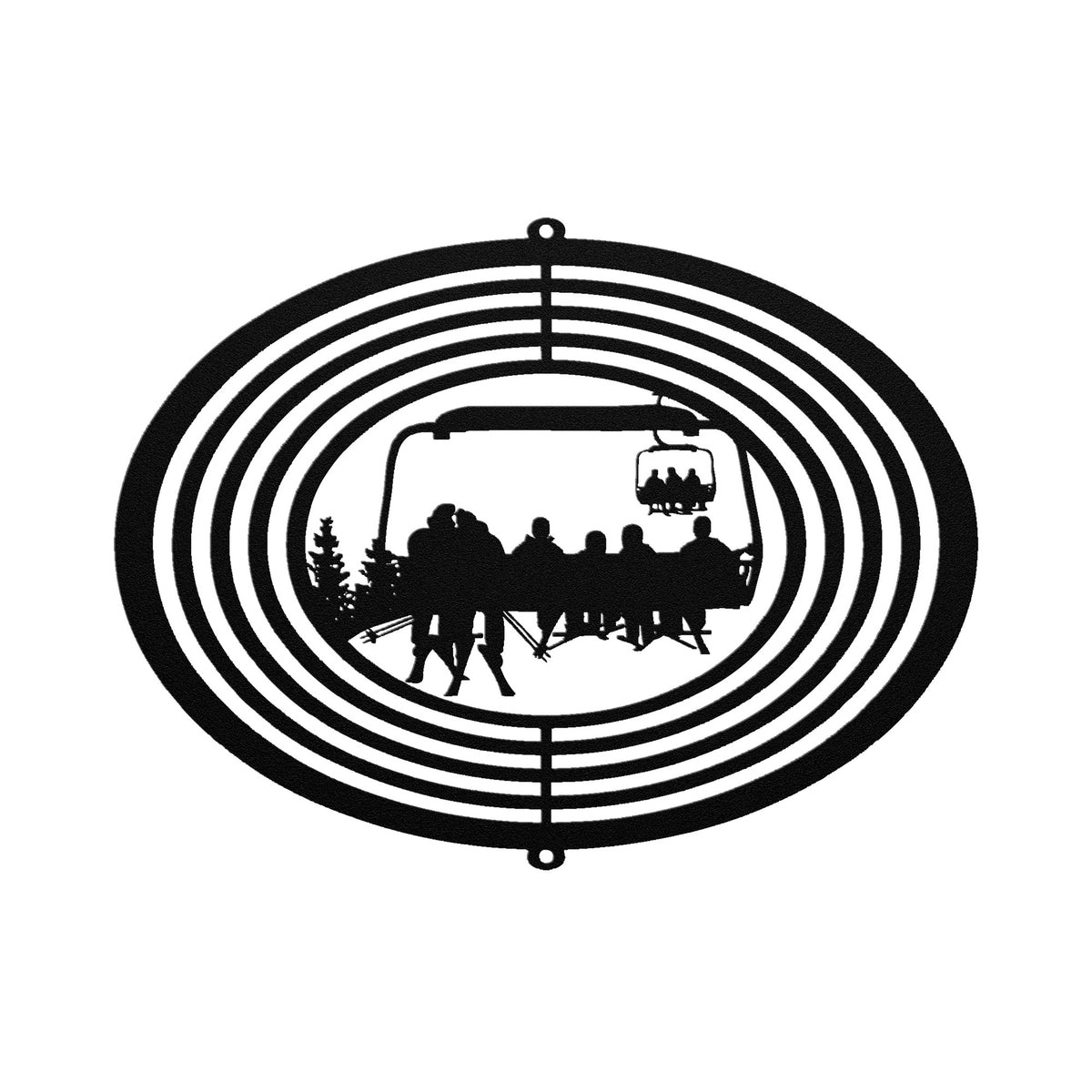 PERSONALIZED SKIING FAMILY WIND SPINNER - 2 SKIING PARENTS, 4 SKIING CHILDREN- MADE IN THE USA 🇺🇸