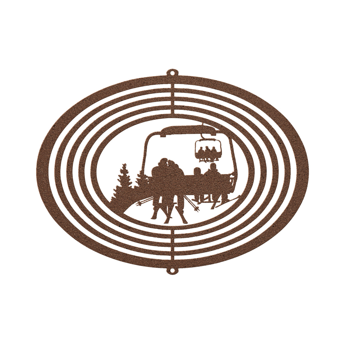 PERSONALIZED SKIING FAMILY WIND SPINNER - 2 SKIING PARENTS, 2 SKIING CHILDREN- MADE IN THE USA 🇺🇸