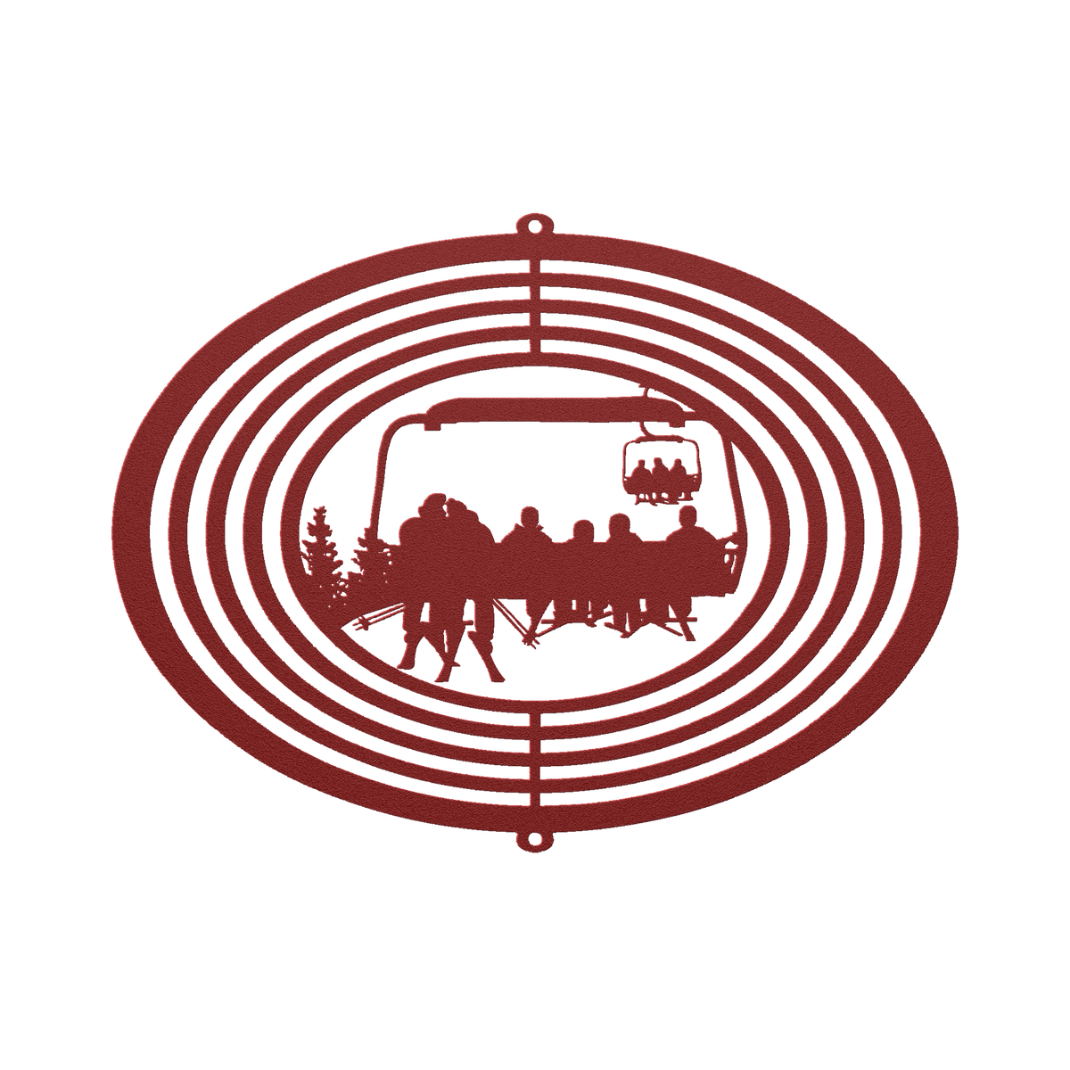 PERSONALIZED SKIING FAMILY WIND SPINNER - 2 SKIING PARENTS, 4 SKIING CHILDREN- MADE IN THE USA 🇺🇸