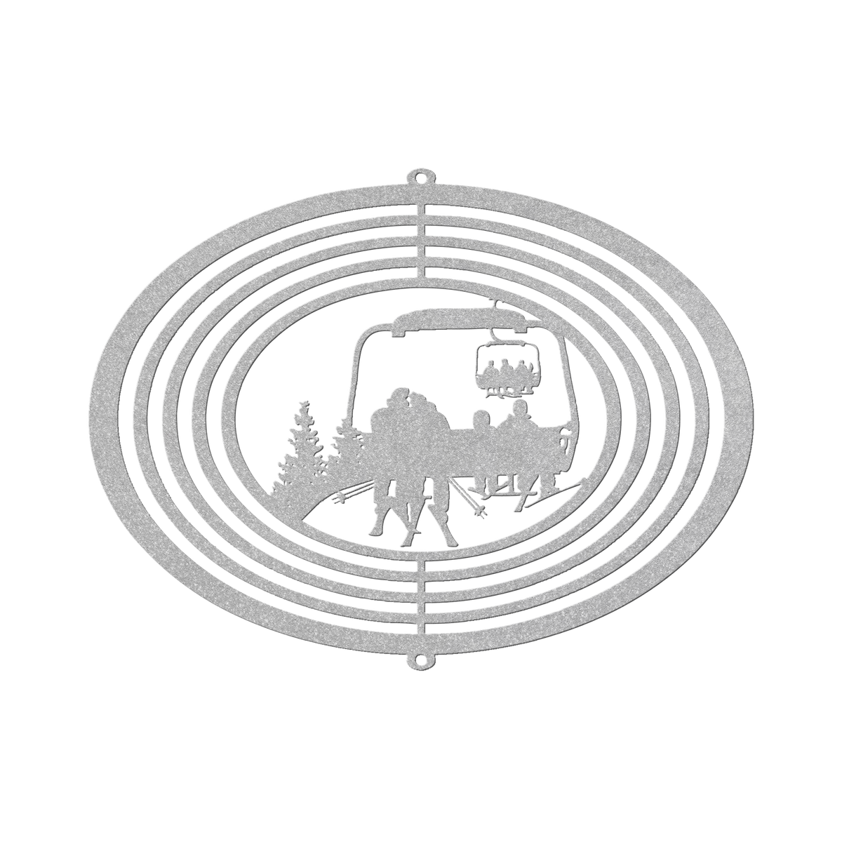 PERSONALIZED SKIING FAMILY WIND SPINNER - 2 SKIING PARENTS, 2 SKIING CHILDREN- MADE IN THE USA 🇺🇸