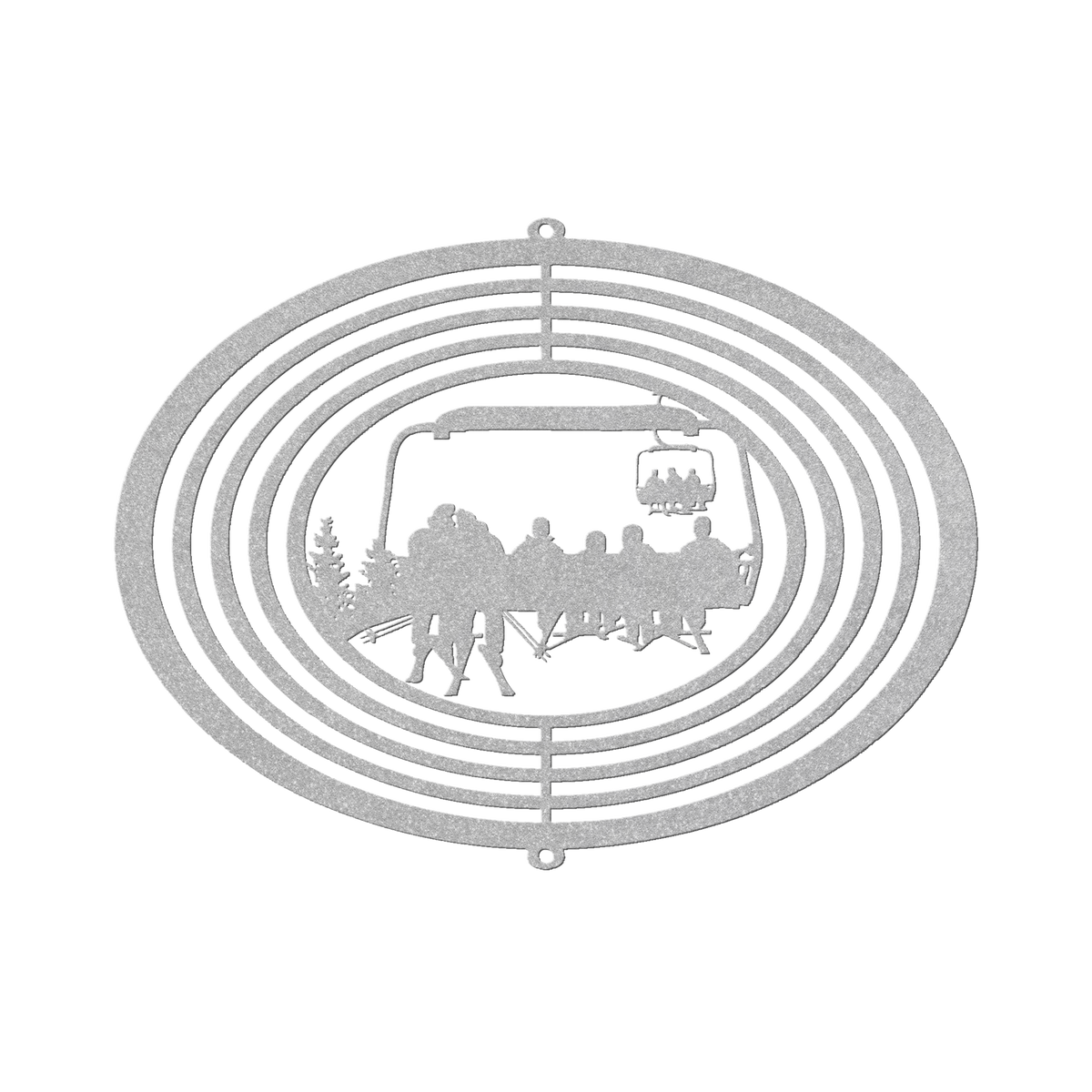 PERSONALIZED SKIING FAMILY WIND SPINNER - 2 SKIING PARENTS, 4 SKIING CHILDREN- MADE IN THE USA 🇺🇸