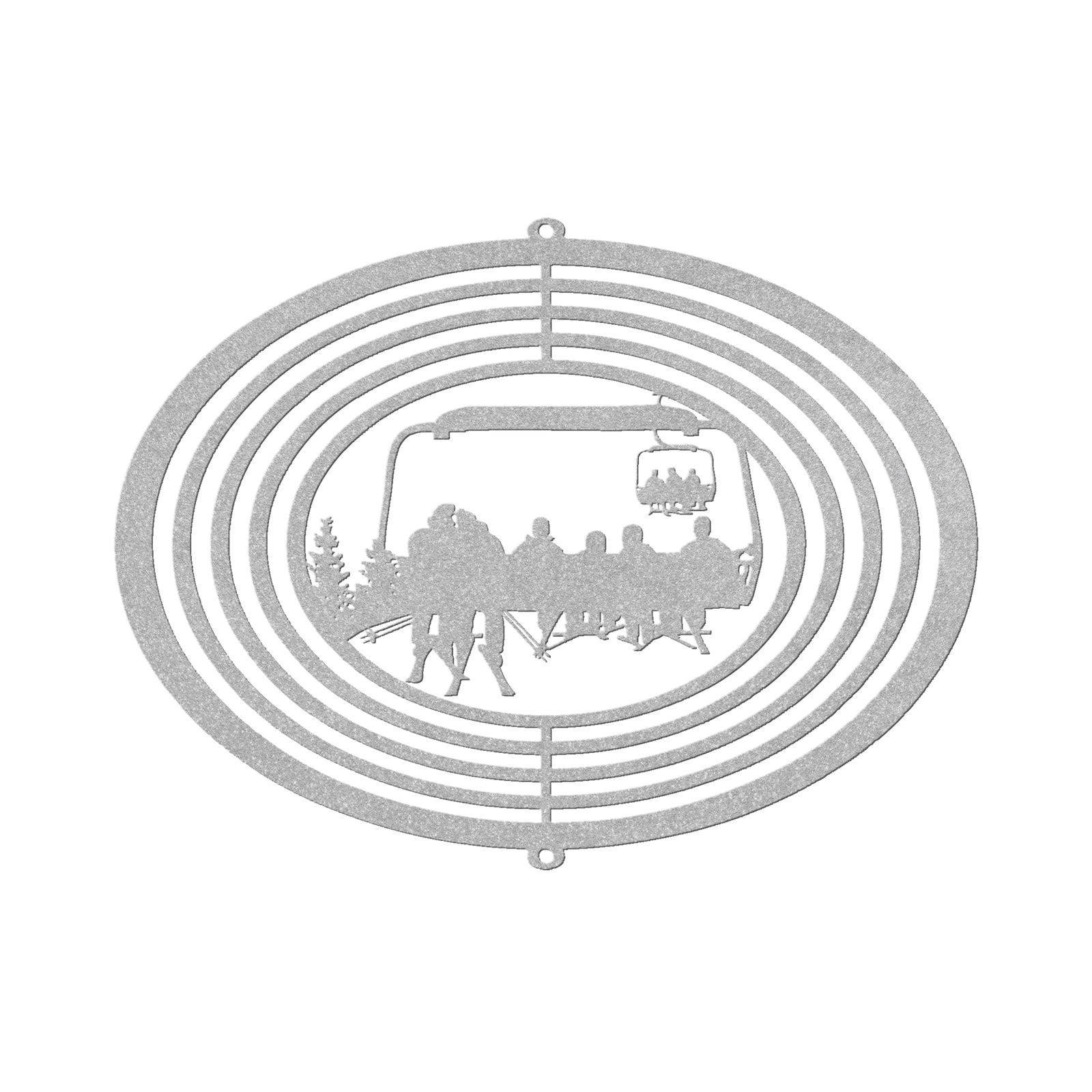 PERSONALIZED SKIING FAMILY WIND SPINNER - 2 SKIING PARENTS, 4 SKIING CHILDREN- MADE IN THE USA 🇺🇸