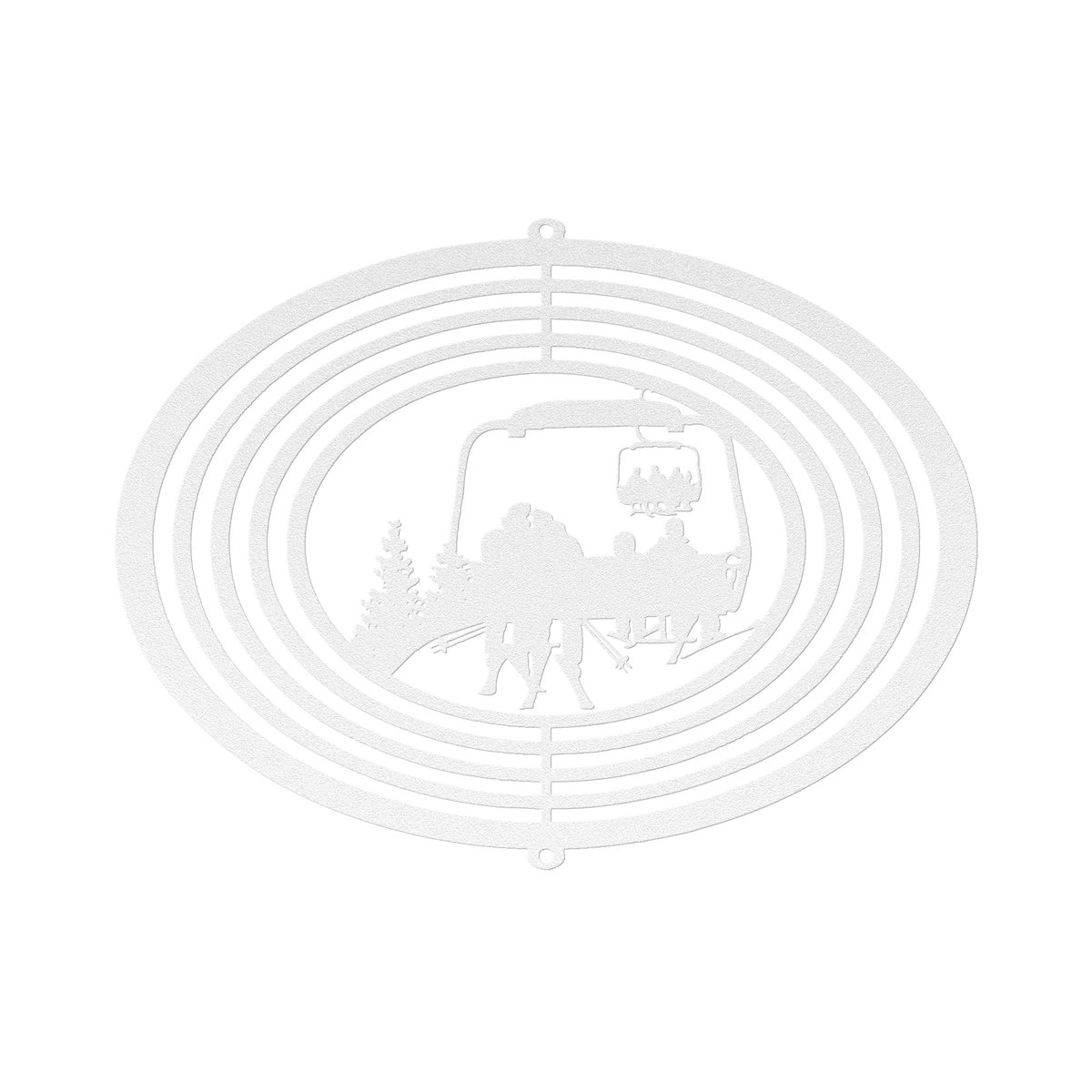 PERSONALIZED SKIING FAMILY WIND SPINNER - 2 SKIING PARENTS, 2 SKIING CHILDREN- MADE IN THE USA 🇺🇸