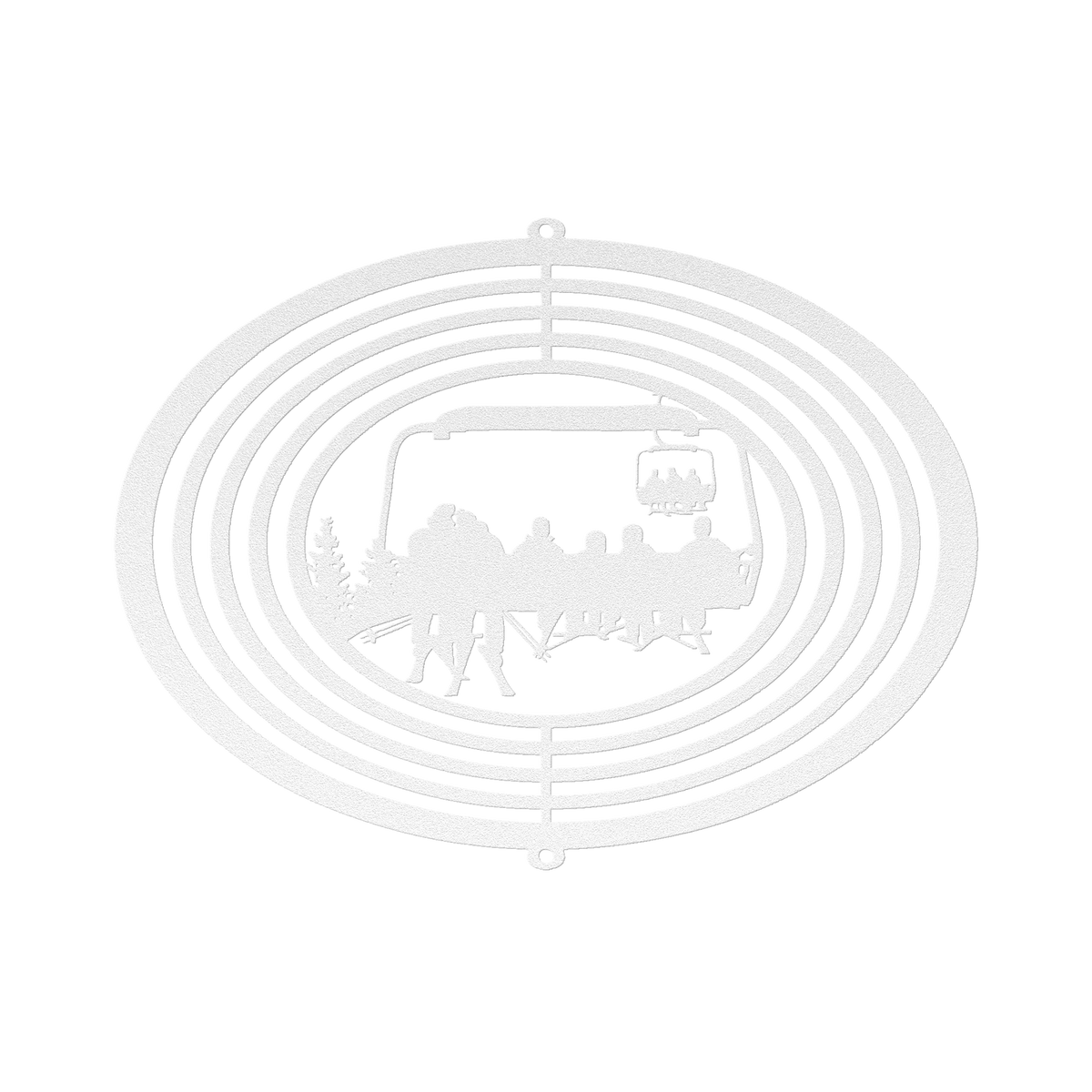 PERSONALIZED SKIING FAMILY WIND SPINNER - 2 SKIING PARENTS, 4 SKIING CHILDREN- MADE IN THE USA 🇺🇸