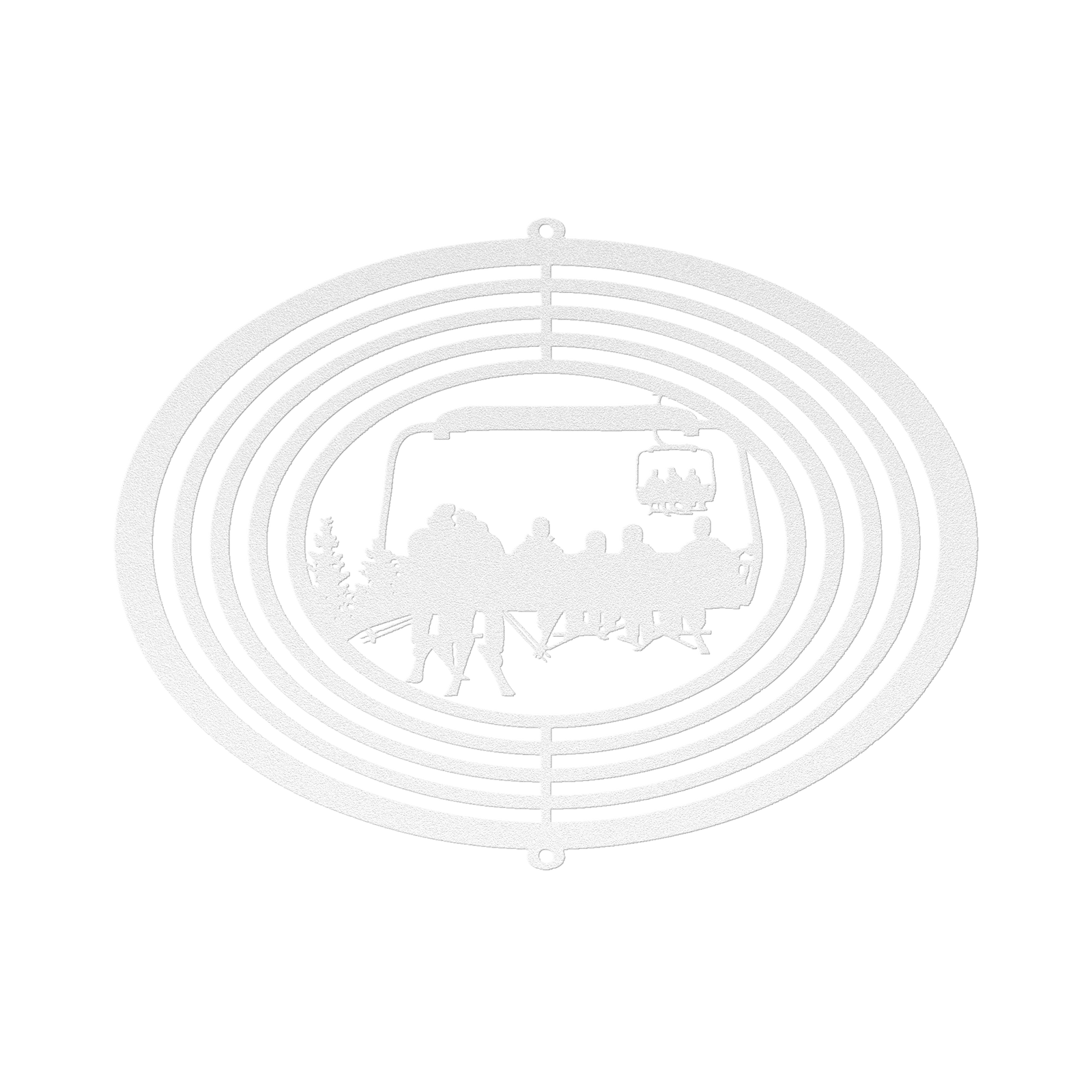 PERSONALIZED SKIING FAMILY WIND SPINNER - 2 SKIING PARENTS, 4 SKIING CHILDREN- MADE IN THE USA 🇺🇸