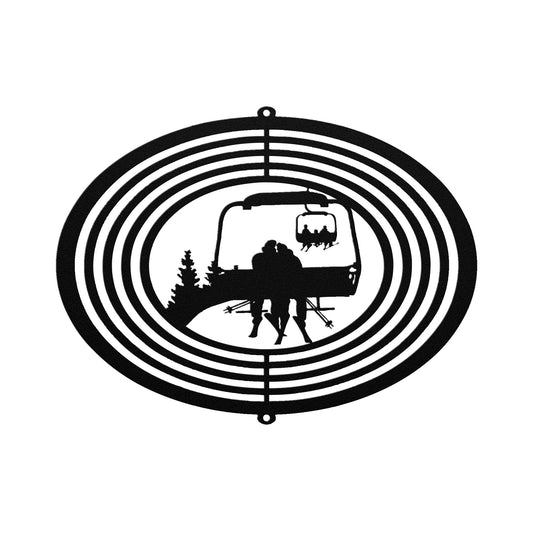 PERSONALIZED WIND SPINNER - SKIING COUPLE - MADE IN THE USA 🇺🇸 - Powderaddicts