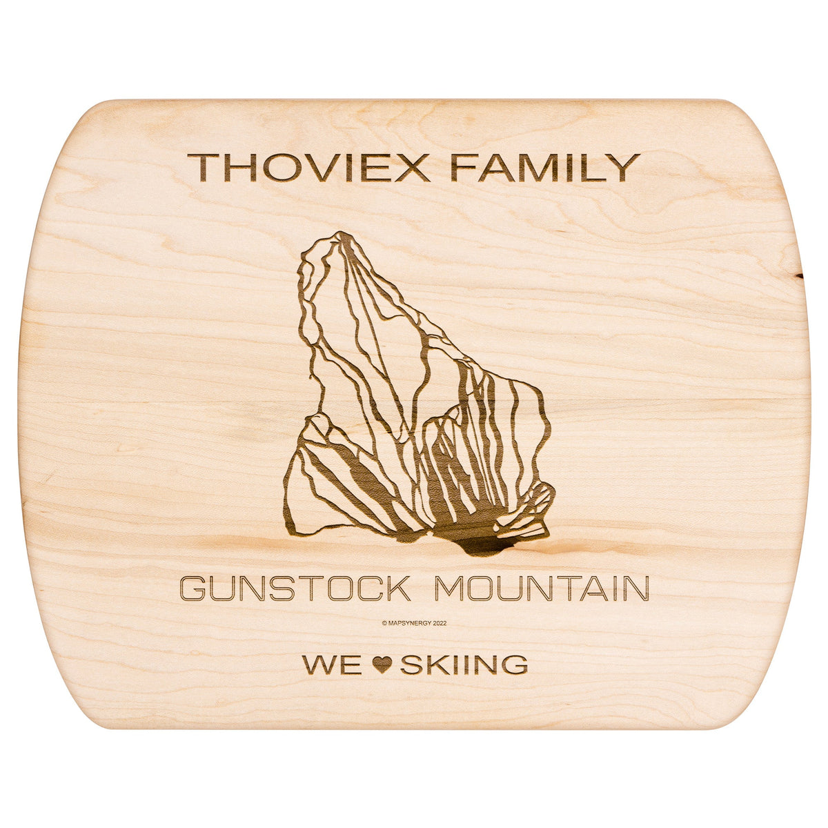 PERSONALIZED  Gunstock Mountain, New Hampshire SKI TRAIL MAP CUTTING BOARD