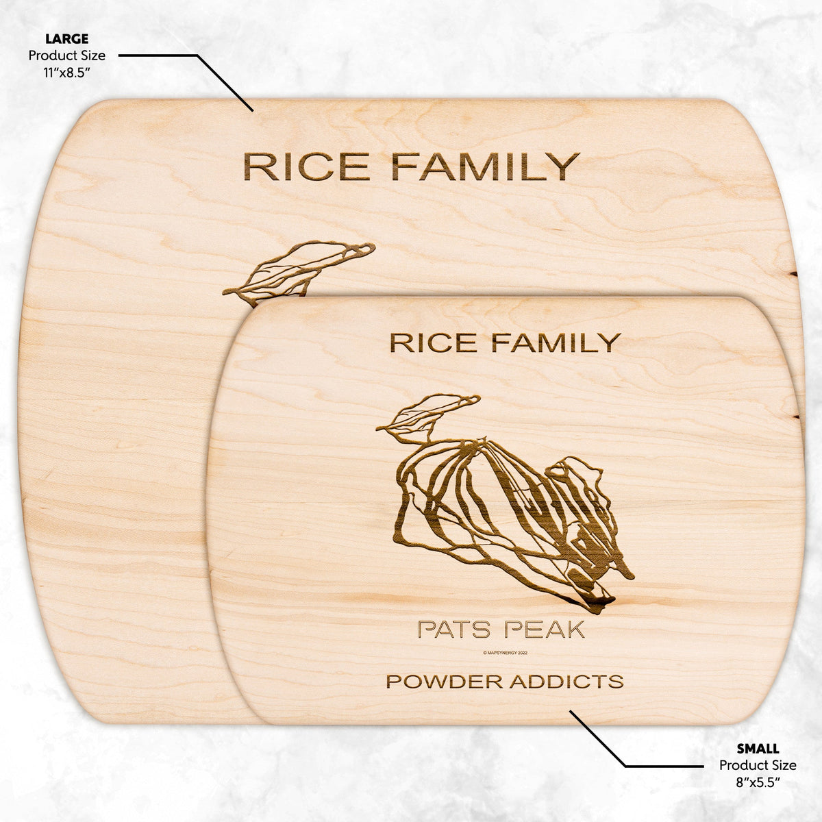 PERSONALIZED  Pats Peak, New Hampshire SKI TRAIL MAP CUTTING BOARD