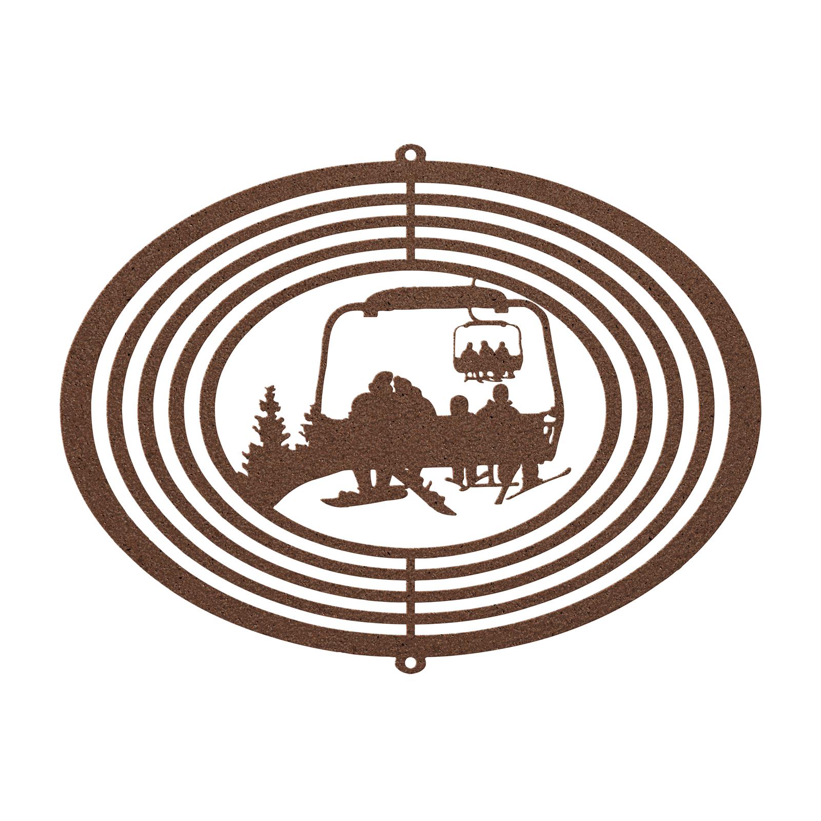 PERSONALIZED  WIND SPINNER -Snowboarding Parents And 2 SKIING Children - MADE IN THE USA 🇺🇸