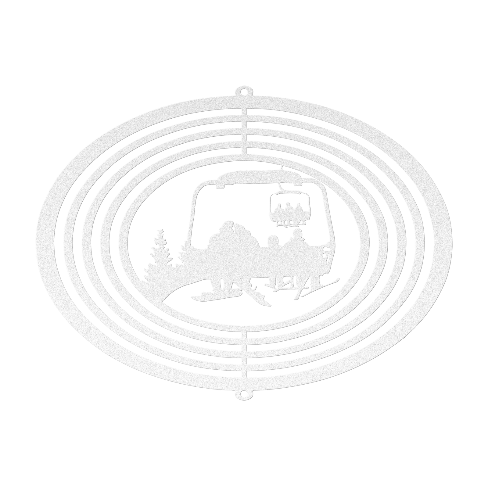 PERSONALIZED  WIND SPINNER -Snowboarding Parents And 2 SKIING Children - MADE IN THE USA 🇺🇸