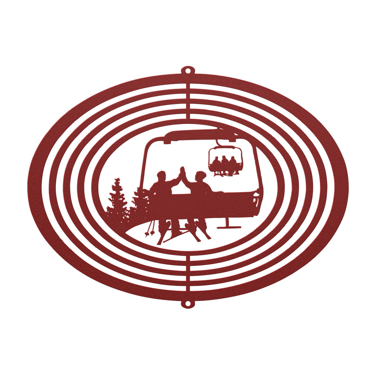 PERSONALIZED  WIND SPINNER - 2 SKIING  FRIENDS- MADE IN THE USA 🇺🇸