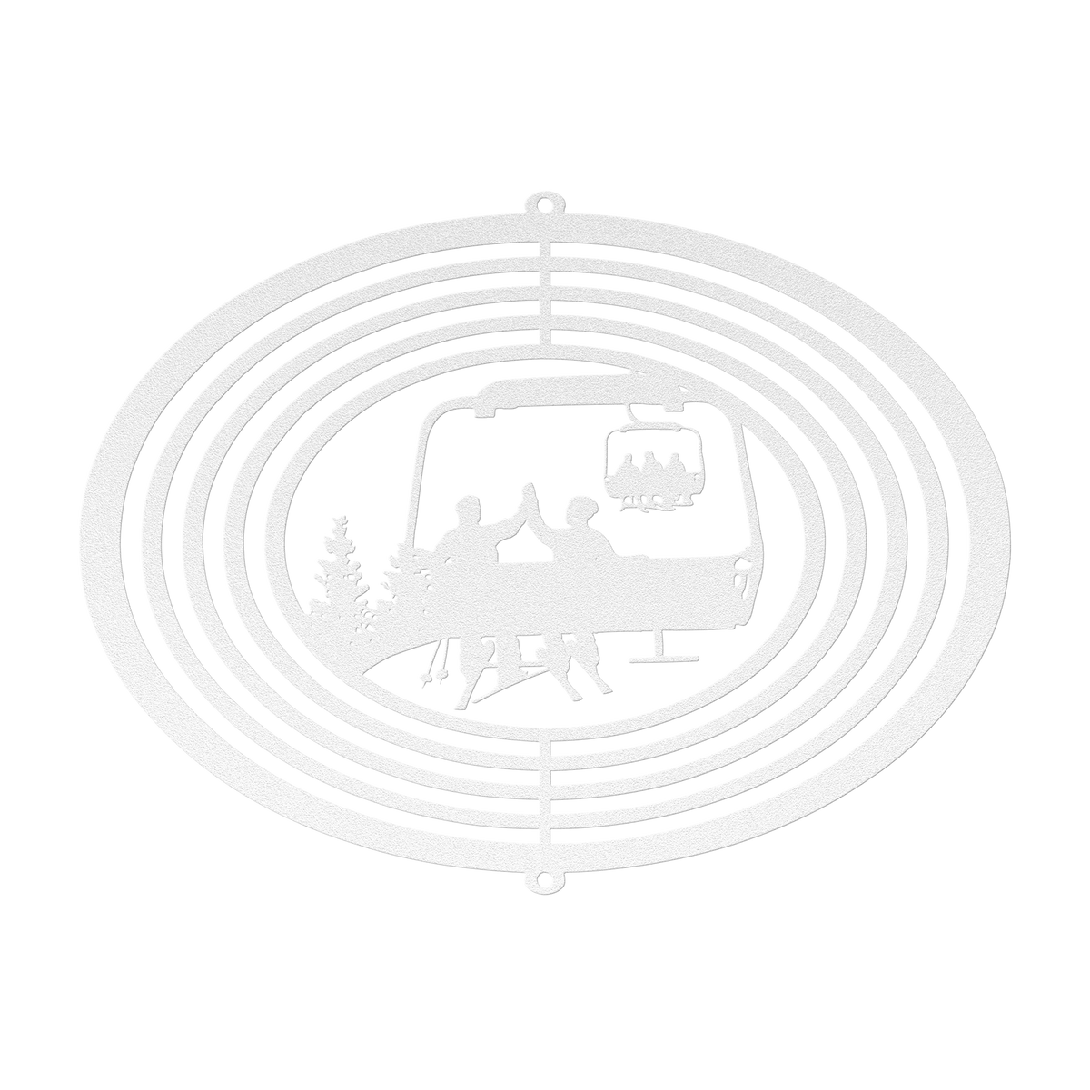 PERSONALIZED  WIND SPINNER - 2 SKIING  FRIENDS- MADE IN THE USA 🇺🇸