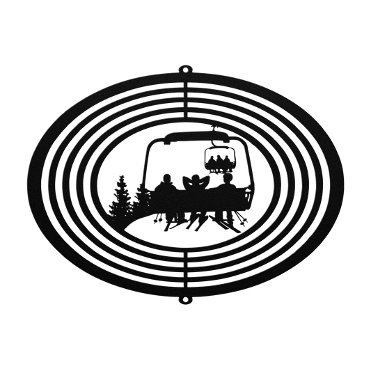 PERSONALIZED  WIND SPINNER - 3 SKIING  FRIENDS- MADE IN THE USA 🇺🇸 - Powderaddicts