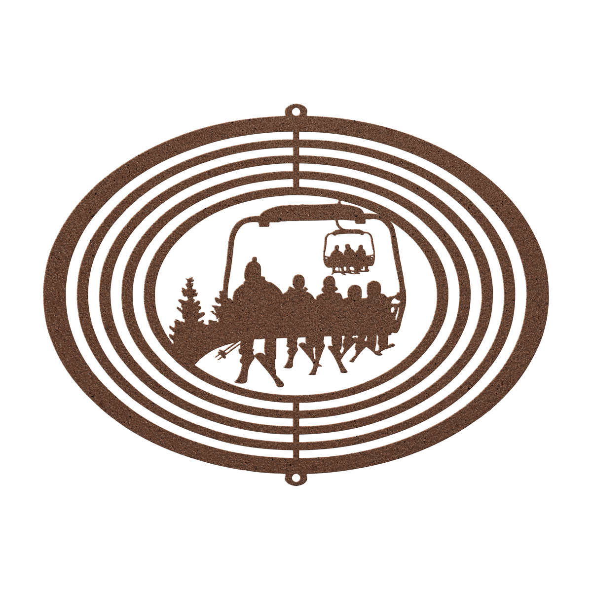 PERSONALIZED WIND SPINNER - 1 SKIING PARENT, 4 SKIING Children - MADE IN THE USA 🇺🇸