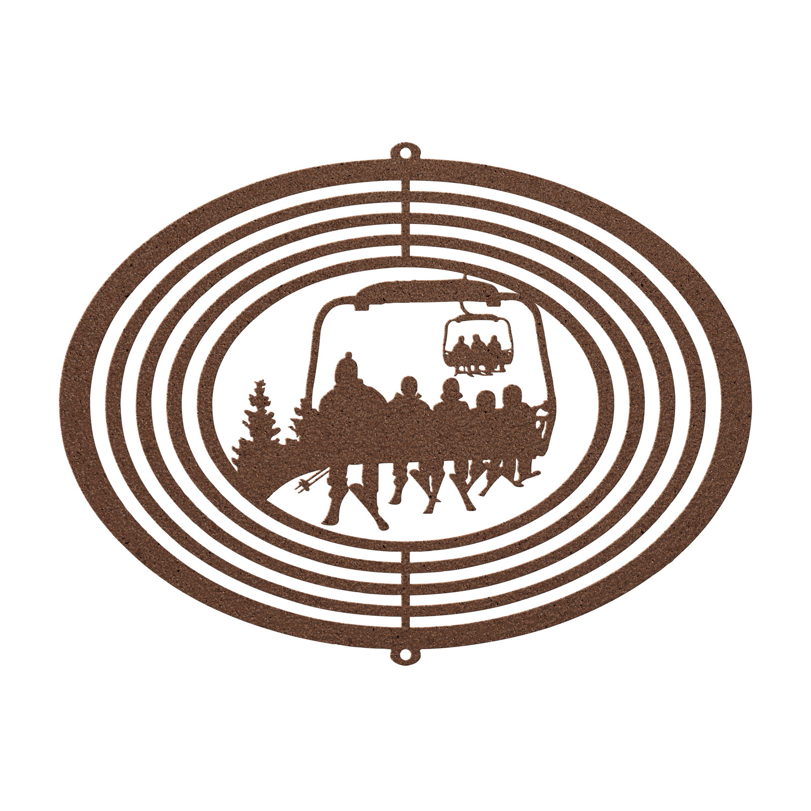 PERSONALIZED WIND SPINNER - 1 SKIING PARENT, 4 SKIING Children - MADE IN THE USA 🇺🇸