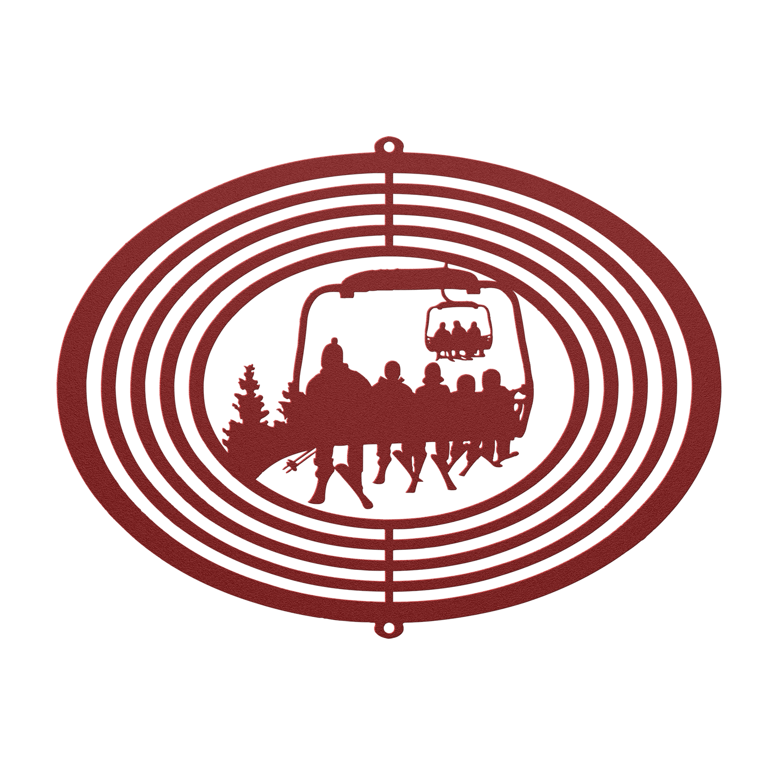 PERSONALIZED WIND SPINNER - 1 SKIING PARENT, 4 SKIING Children - MADE IN THE USA 🇺🇸