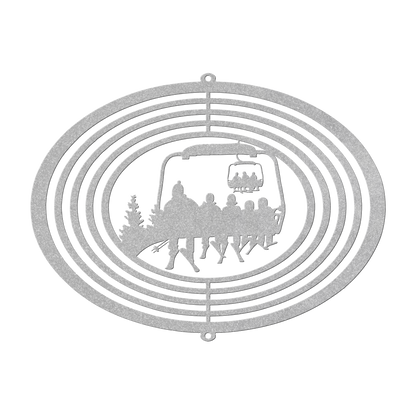 PERSONALIZED WIND SPINNER - 1 SKIING PARENT, 4 SKIING Children - MADE IN THE USA 🇺🇸 - Powderaddicts