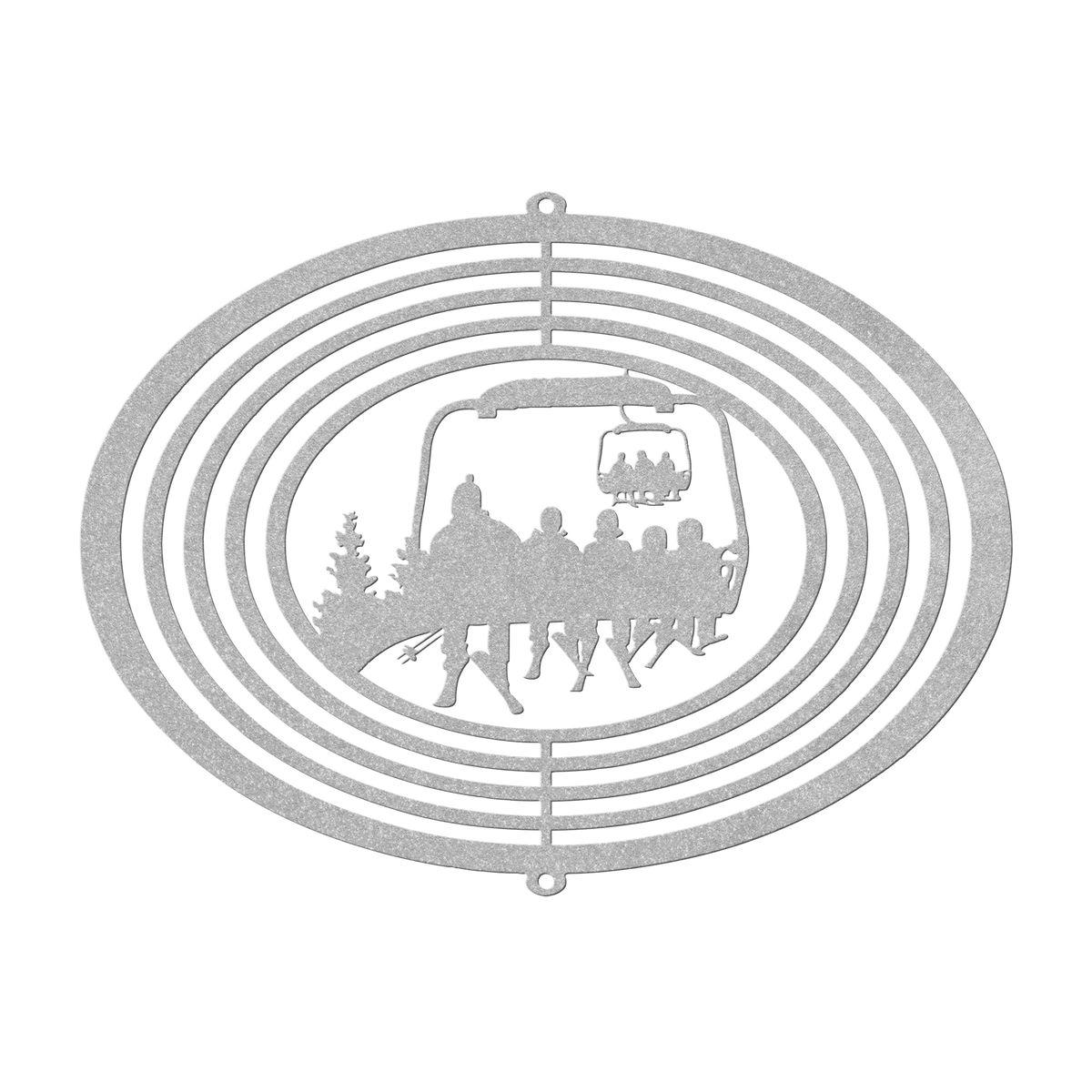 PERSONALIZED WIND SPINNER - 1 SKIING PARENT, 4 SKIING Children - MADE IN THE USA 🇺🇸