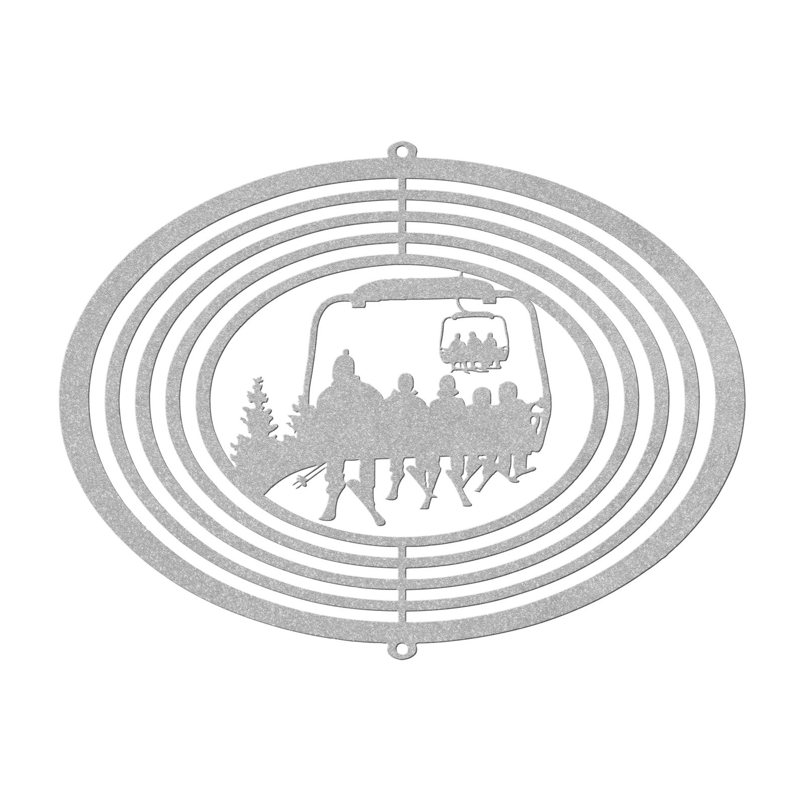 PERSONALIZED WIND SPINNER - 1 SKIING PARENT, 4 SKIING Children - MADE IN THE USA 🇺🇸