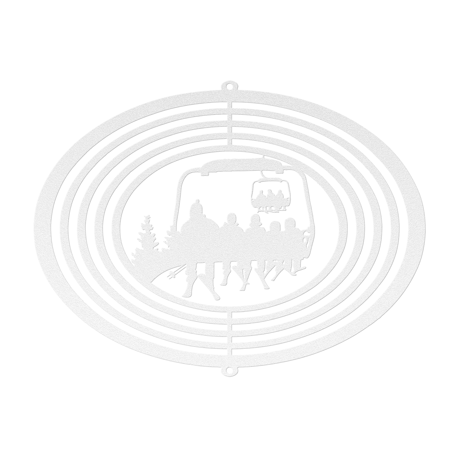 PERSONALIZED WIND SPINNER - 1 SKIING PARENT, 4 SKIING Children - MADE IN THE USA 🇺🇸