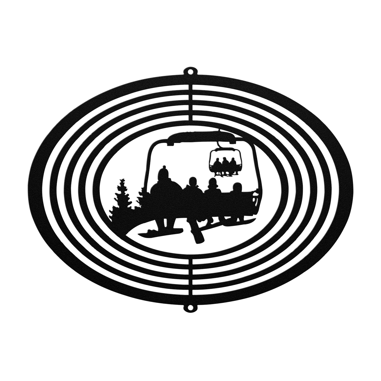 PERSONALIZED WIND SPINNER - 1 SNOWBOARDING PARENT, 3 SNOWBOARDING Children - MADE IN THE USA 🇺🇸 - Powderaddicts
