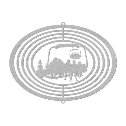PERSONALIZED  WIND SPINNER - SNOWBOARDING MOM, SNOWBOARDING DAD, AND 3 SKIING  CHILDREN - MADE IN THE USA 🇺🇸 - Powderaddicts
