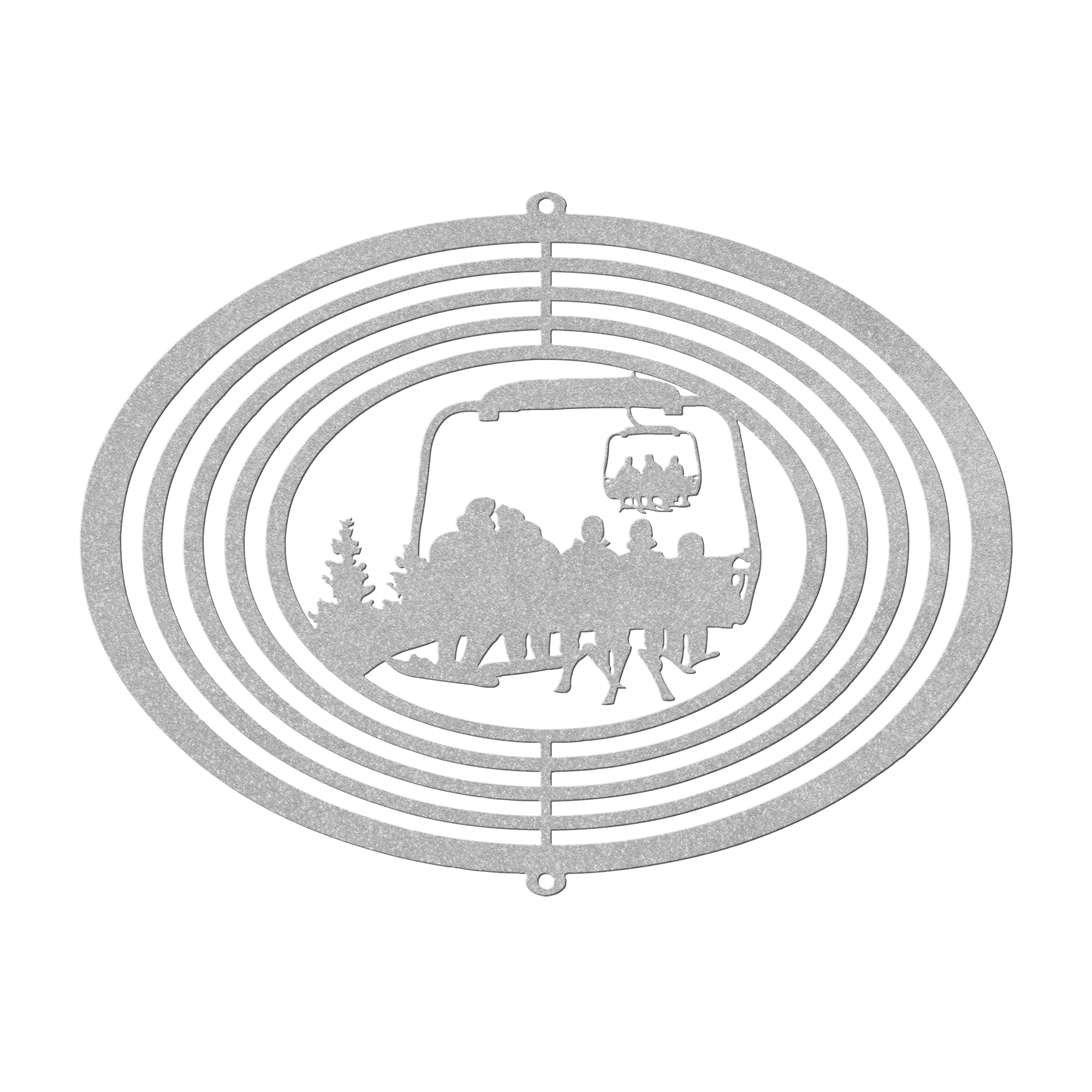 PERSONALIZED  WIND SPINNER - SNOWBOARDING MOM, SNOWBOARDING DAD, AND 3 SKIING  CHILDREN - MADE IN THE USA 🇺🇸