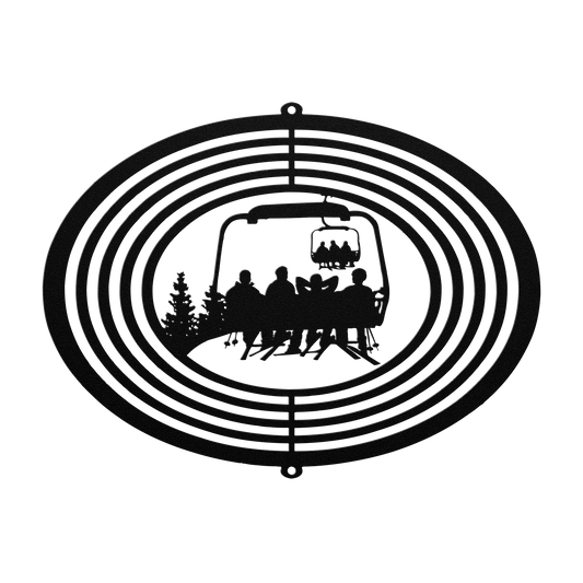 PERSONALIZED WIND SPINNER - 4 SKIING FRIENDS - MADE IN THE USA 🇺🇸 - Powderaddicts
