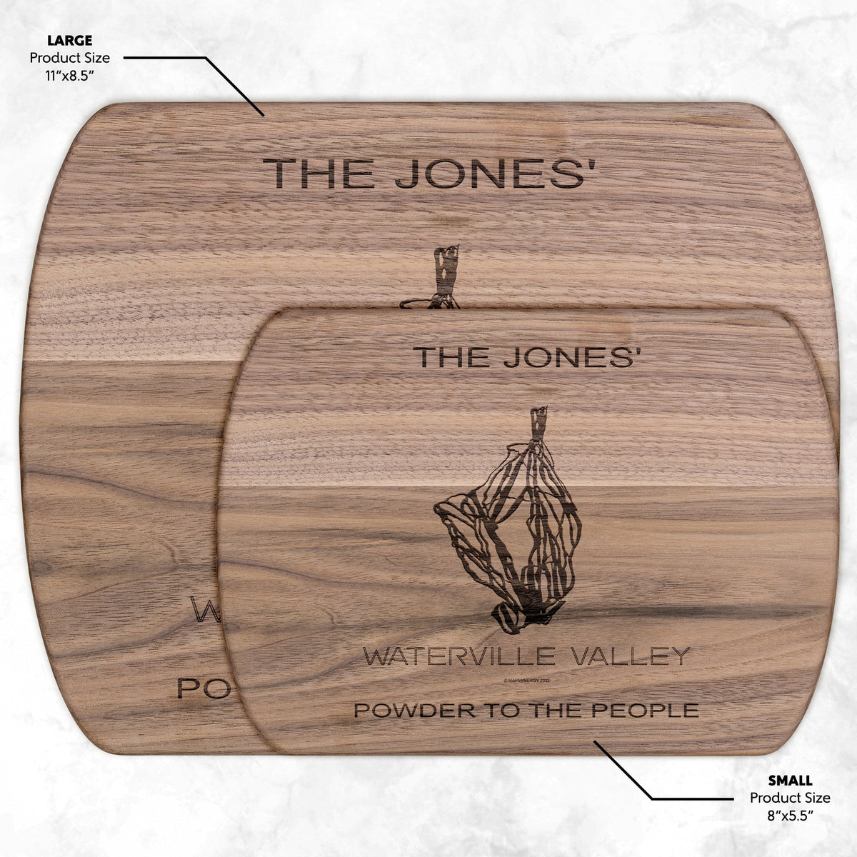 PERSONALIZED  Waterville Valley, New Hampshire SKI TRAIL MAP CUTTING BOARD