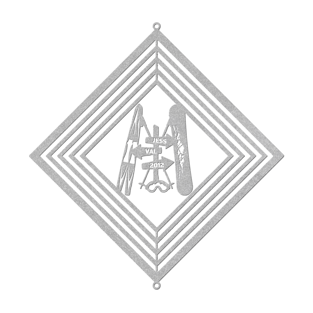 POWDER ADDICTS PERSONALIZED SKI AND RIDE COUPLE WIND SPINNER