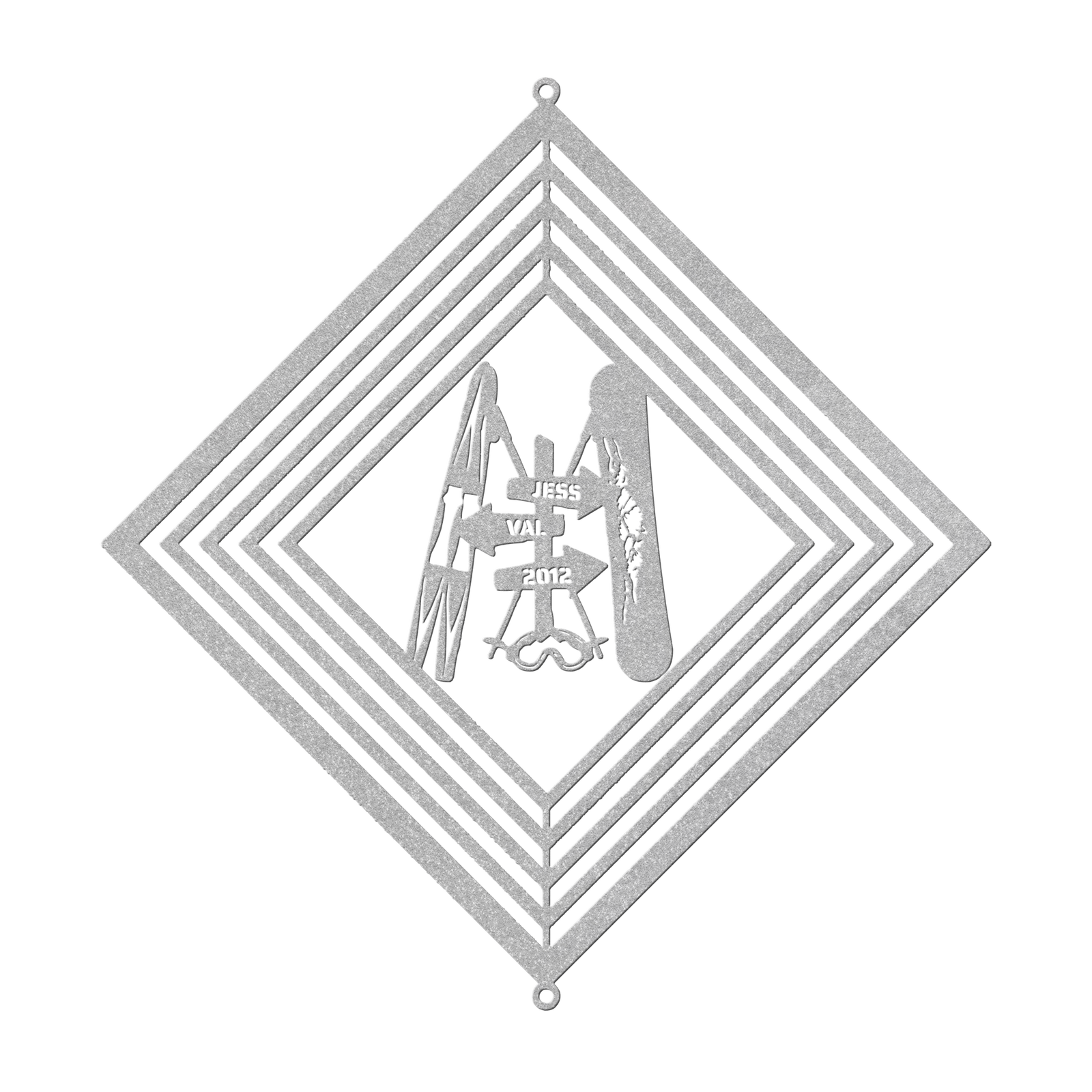 POWDER ADDICTS PERSONALIZED SKI AND RIDE COUPLE WIND SPINNER