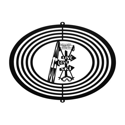 PERSONALIZED WIND SPINNER - Live Love Ski - Made in the USA 🇺🇸