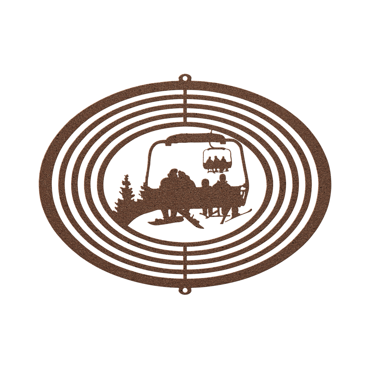 Personalized Wind Spinner -Snowboarding Parents And 2 Skiing Children- MADE IN THE USA 🇺🇸