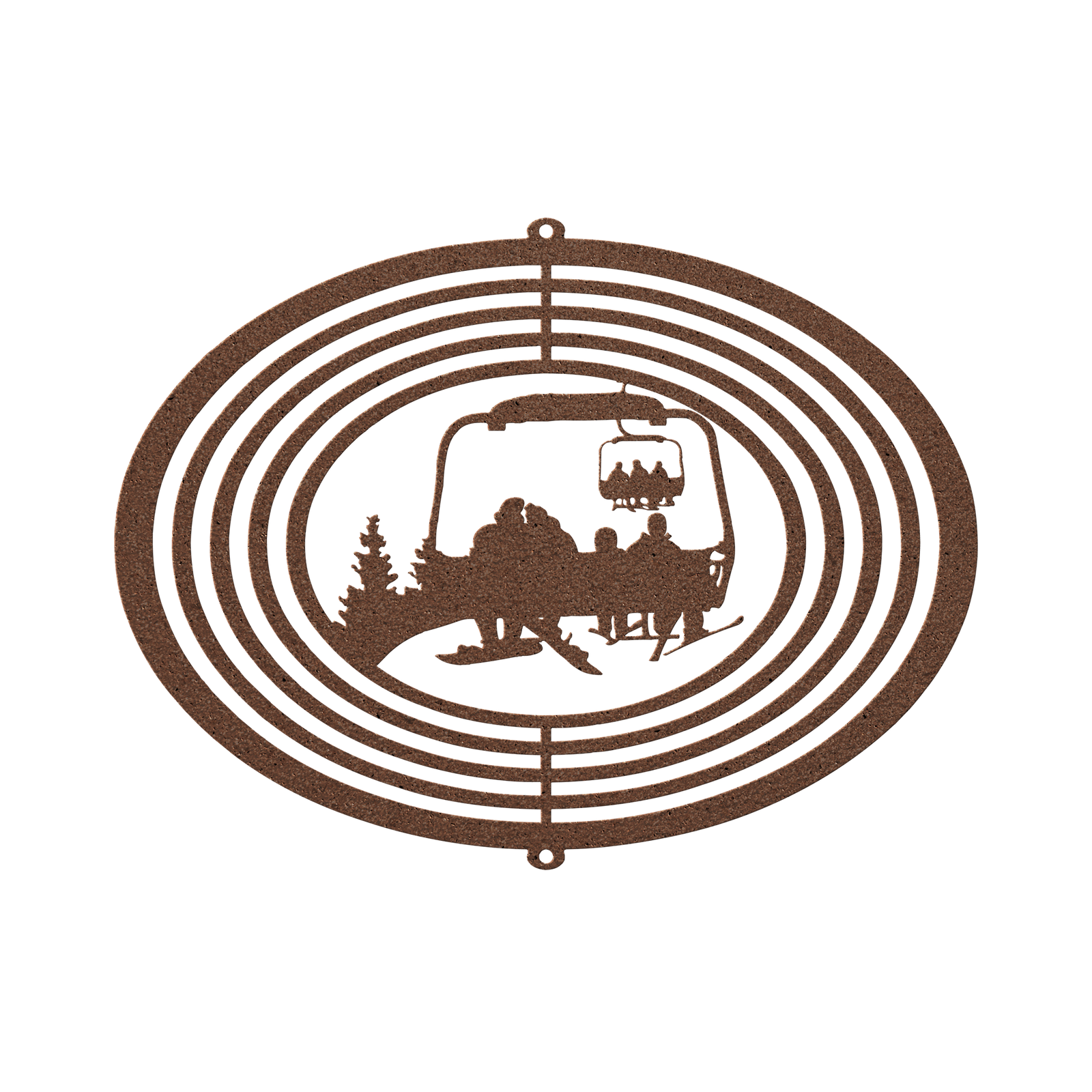 Personalized Wind Spinner -Snowboarding Parents And 2 Skiing Children- MADE IN THE USA 🇺🇸